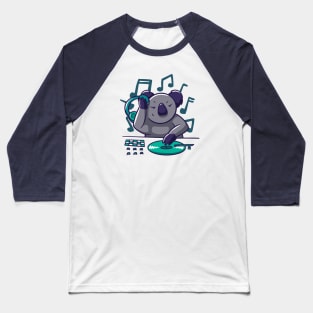 Cute Cartoon Koala DJ Baseball T-Shirt